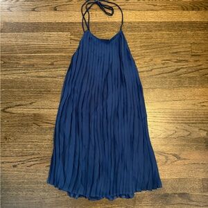 Pleated Halter Open Back Dress